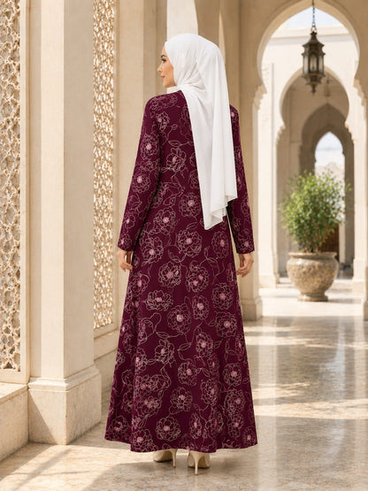 Printed Crepe Abaya AYP-680
