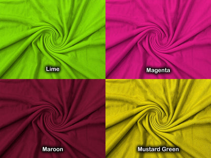 Rayon Spandex Jersey Knit Fabric, 64" Wide, 220 GSM, Per Yard