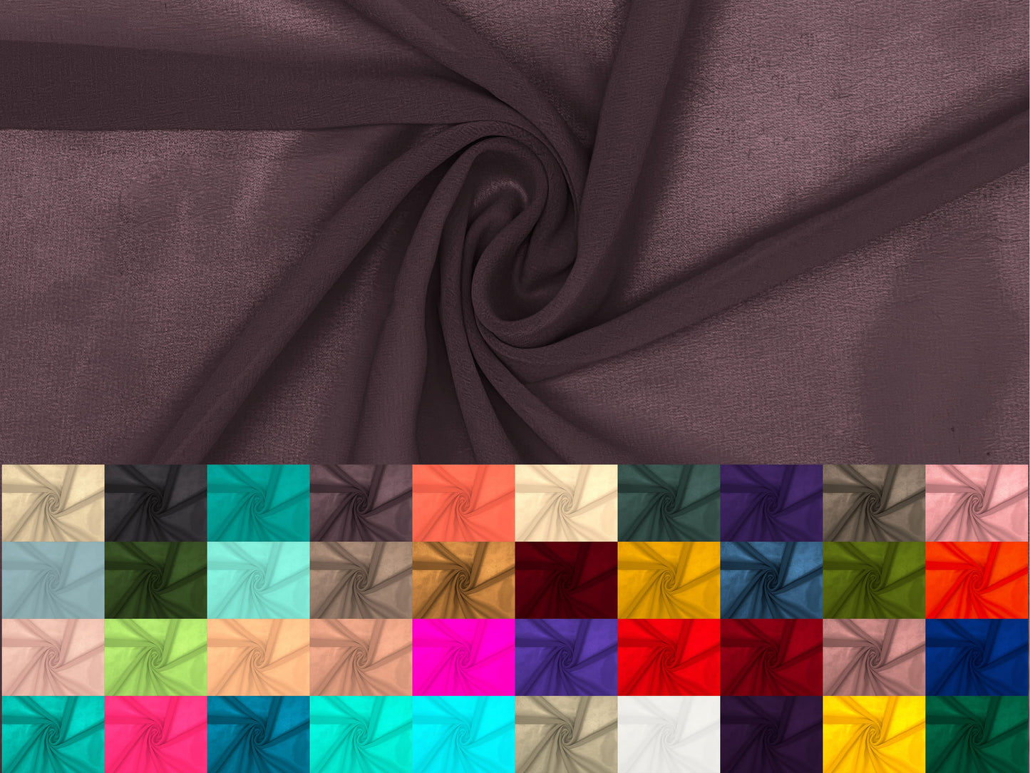 Polyester Georgette Fabric, 40" Wide, 70 GSM, Per Yard