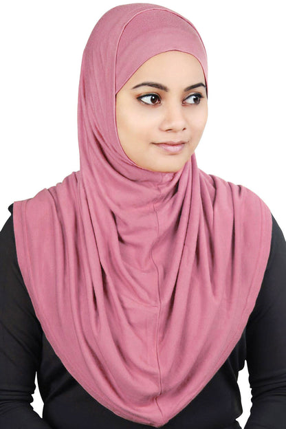 Two Piece Al-Amira Pink Viscose Jersey Hijab
