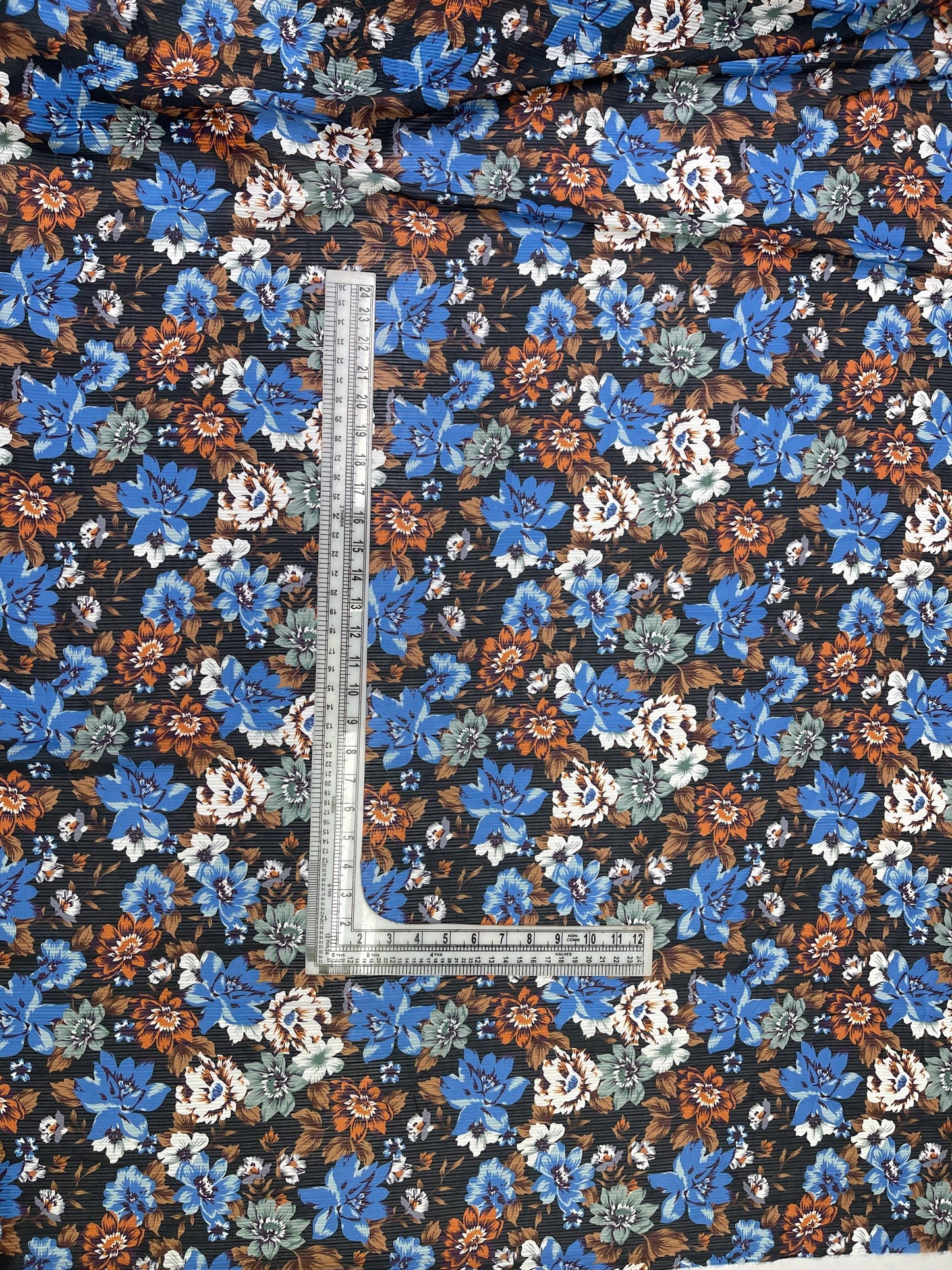 Printed Georgette Polyester Fabric, Woven, 70 GSM, Breathable, 42" Wide, Per Yard, AYG-016, Floral Print
