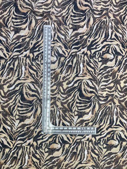 Printed Georgette Polyester Fabric, Woven, 70 GSM, Breathable, 42" Wide, Per Yard, AYG-049, Animal Print