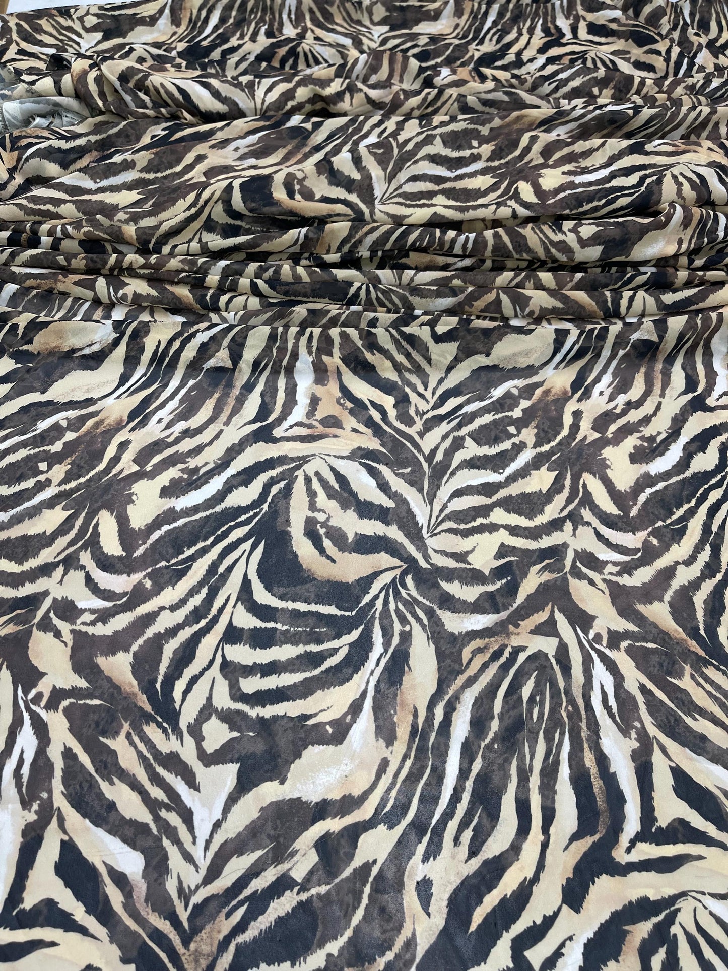 Printed Georgette Polyester Fabric, Woven, 70 GSM, Breathable, 42" Wide, Per Yard, AYG-049, Animal Print