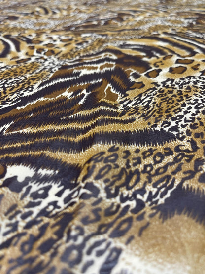 Printed Georgette Polyester Fabric, Woven, 70 GSM, Breathable, 42" Wide, Per Yard, AYG-011, Animal Print