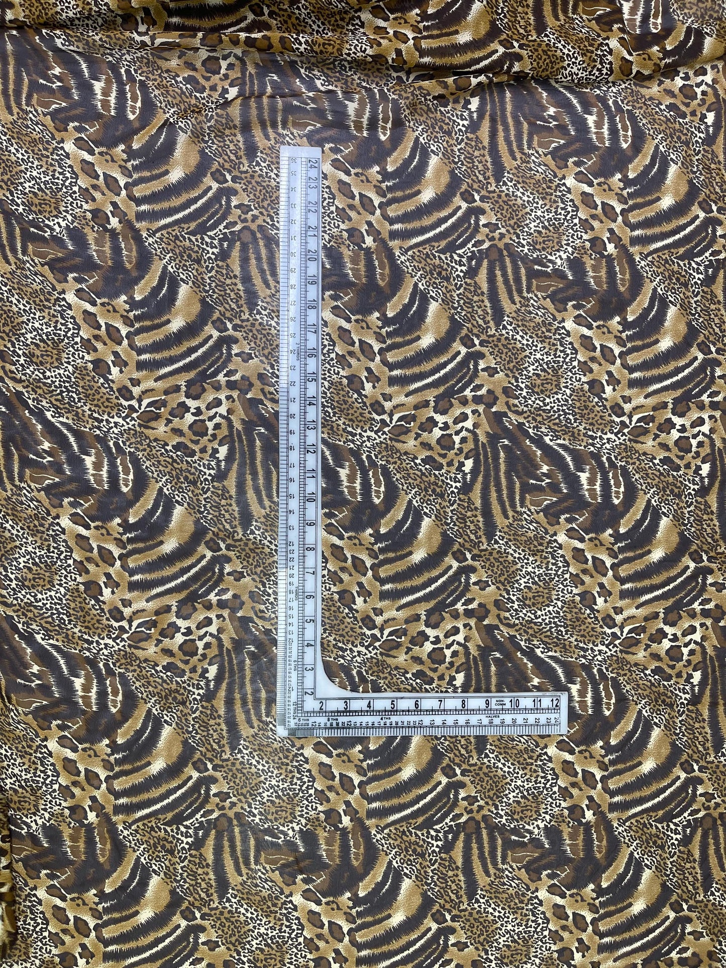 Printed Georgette Polyester Fabric, Woven, 70 GSM, Breathable, 42" Wide, Per Yard, AYG-011, Animal Print
