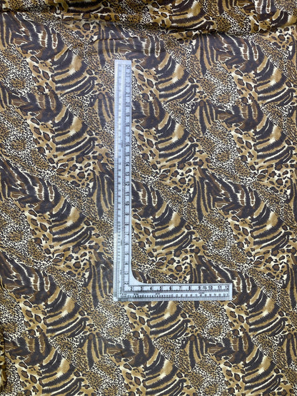 Printed Georgette Polyester Fabric, Woven, 70 GSM, Breathable, 42" Wide, Per Yard, AYG-011, Animal Print