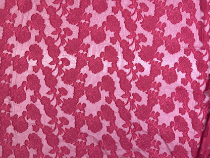 Printed Georgette Polyester Fabric, Woven, 70 GSM, Breathable, 42" Wide, Per Yard, AYG-050, Brasso Red Print