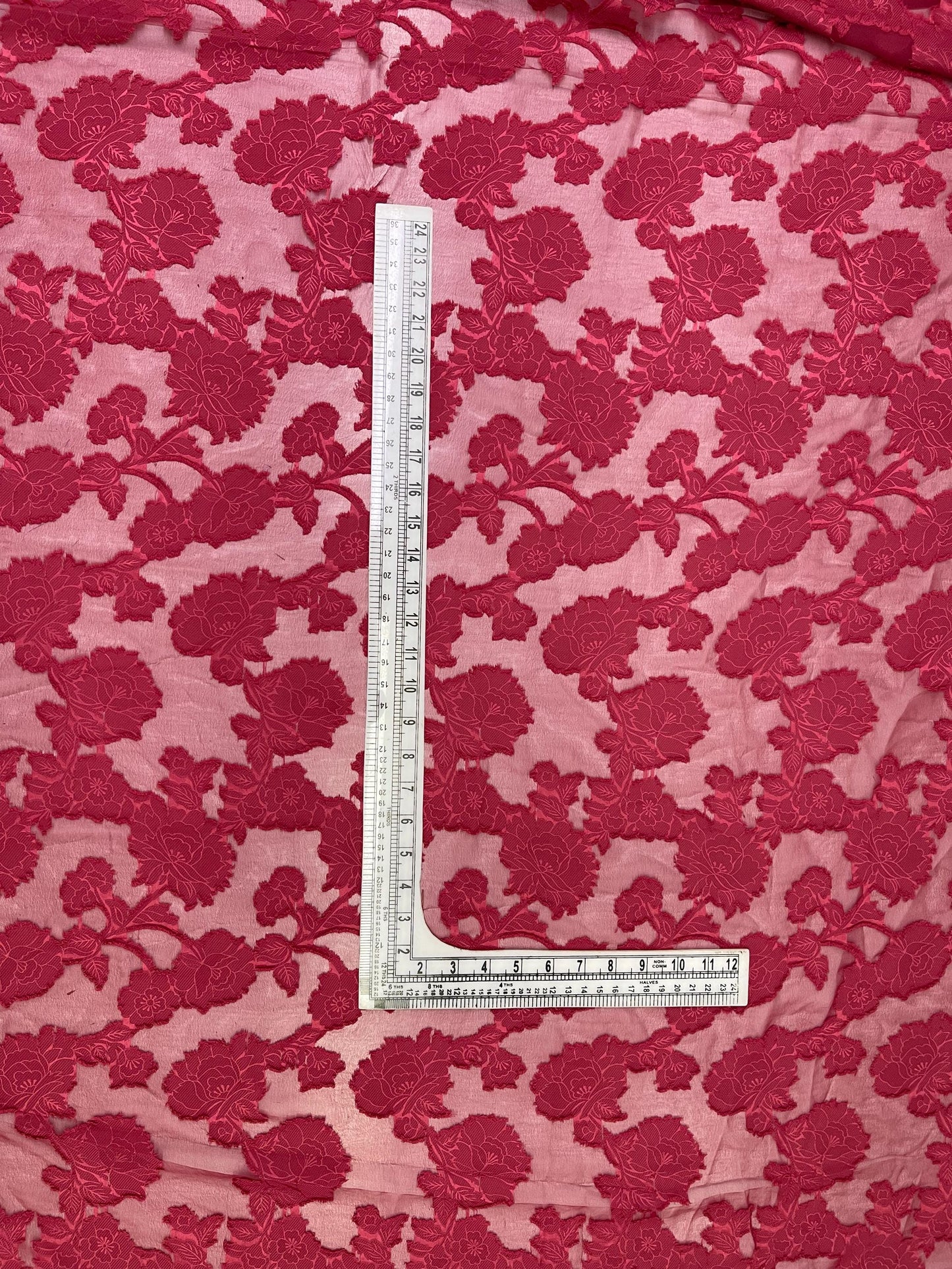 Printed Georgette Polyester Fabric, Woven, 70 GSM, Breathable, 42" Wide, Per Yard, AYG-050, Brasso Red Print