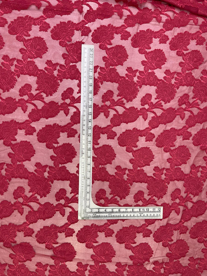 Printed Georgette Polyester Fabric, Woven, 70 GSM, Breathable, 42" Wide, Per Yard, AYG-050, Brasso Red Print