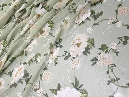 Printed Georgette Polyester Fabric, Woven, 70 GSM, Breathable, 42" Wide, Per Yard, AYG-065, Floral Print