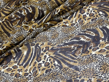 Printed Georgette Polyester Fabric, Woven, 70 GSM, Breathable, 42" Wide, Per Yard, AYG-011, Animal Print