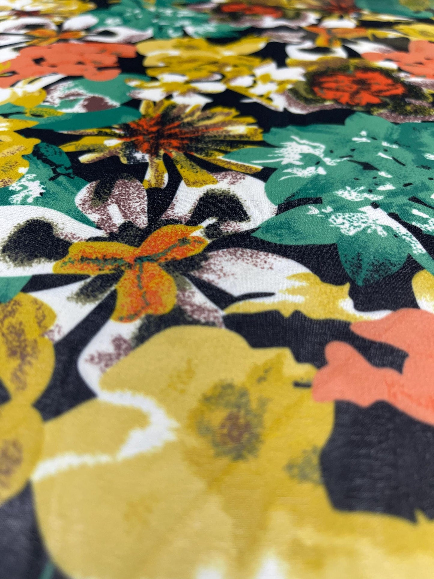 Printed Georgette Polyester Fabric, Woven, 70 GSM, Breathable, 42" Wide, Per Yard, AYG-072, Floral Print
