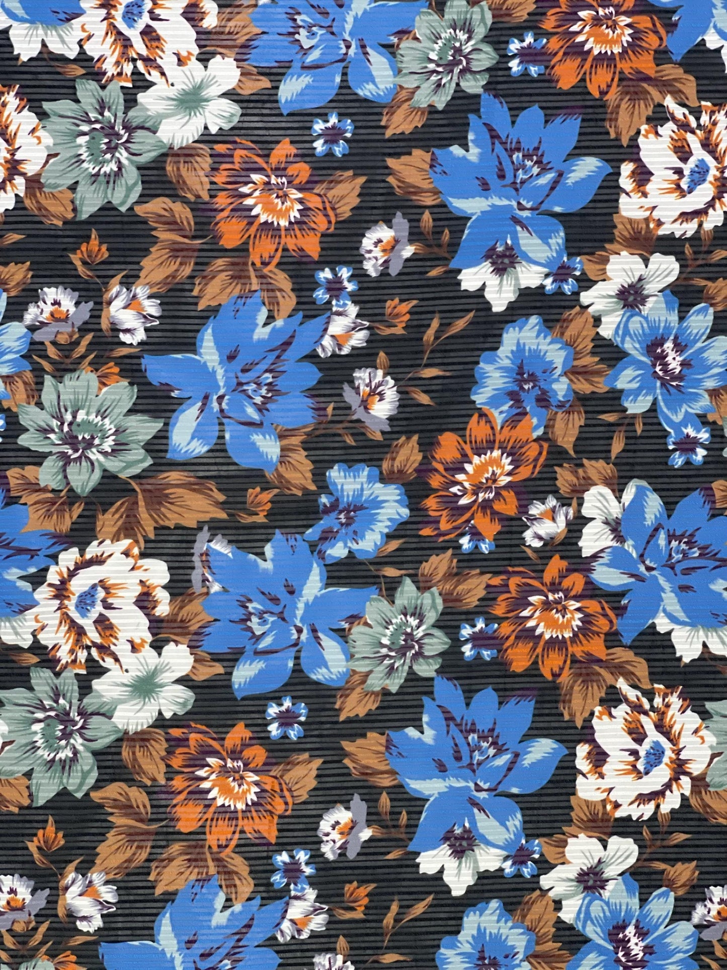Printed Georgette Polyester Fabric, Woven, 70 GSM, Breathable, 42" Wide, Per Yard, AYG-016, Floral Print