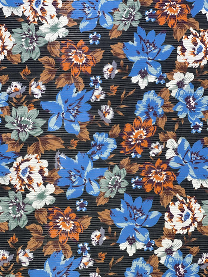 Printed Georgette Polyester Fabric, Woven, 70 GSM, Breathable, 42" Wide, Per Yard, AYG-016, Floral Print
