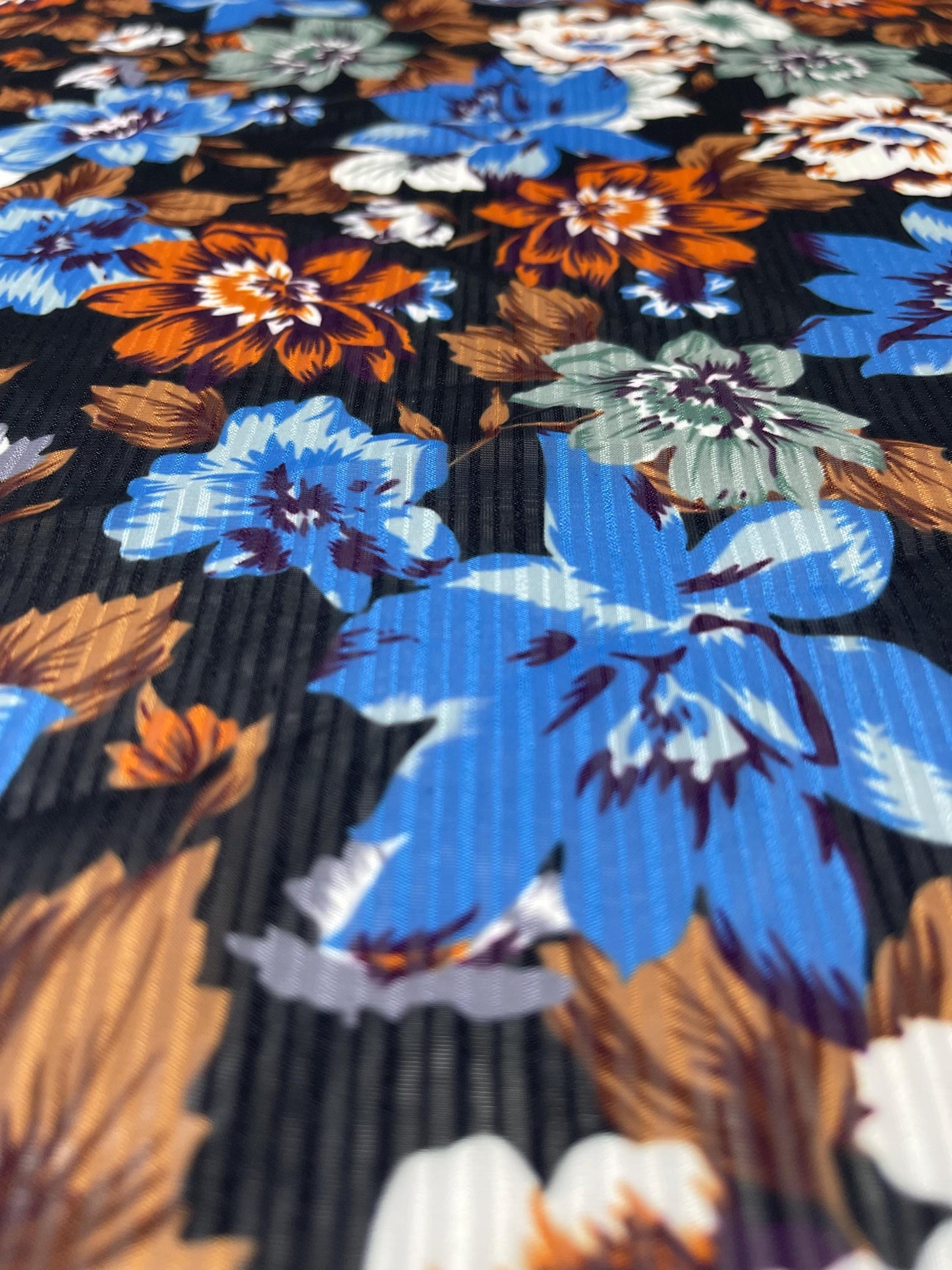Printed Georgette Polyester Fabric, Woven, 70 GSM, Breathable, 42" Wide, Per Yard, AYG-016, Floral Print