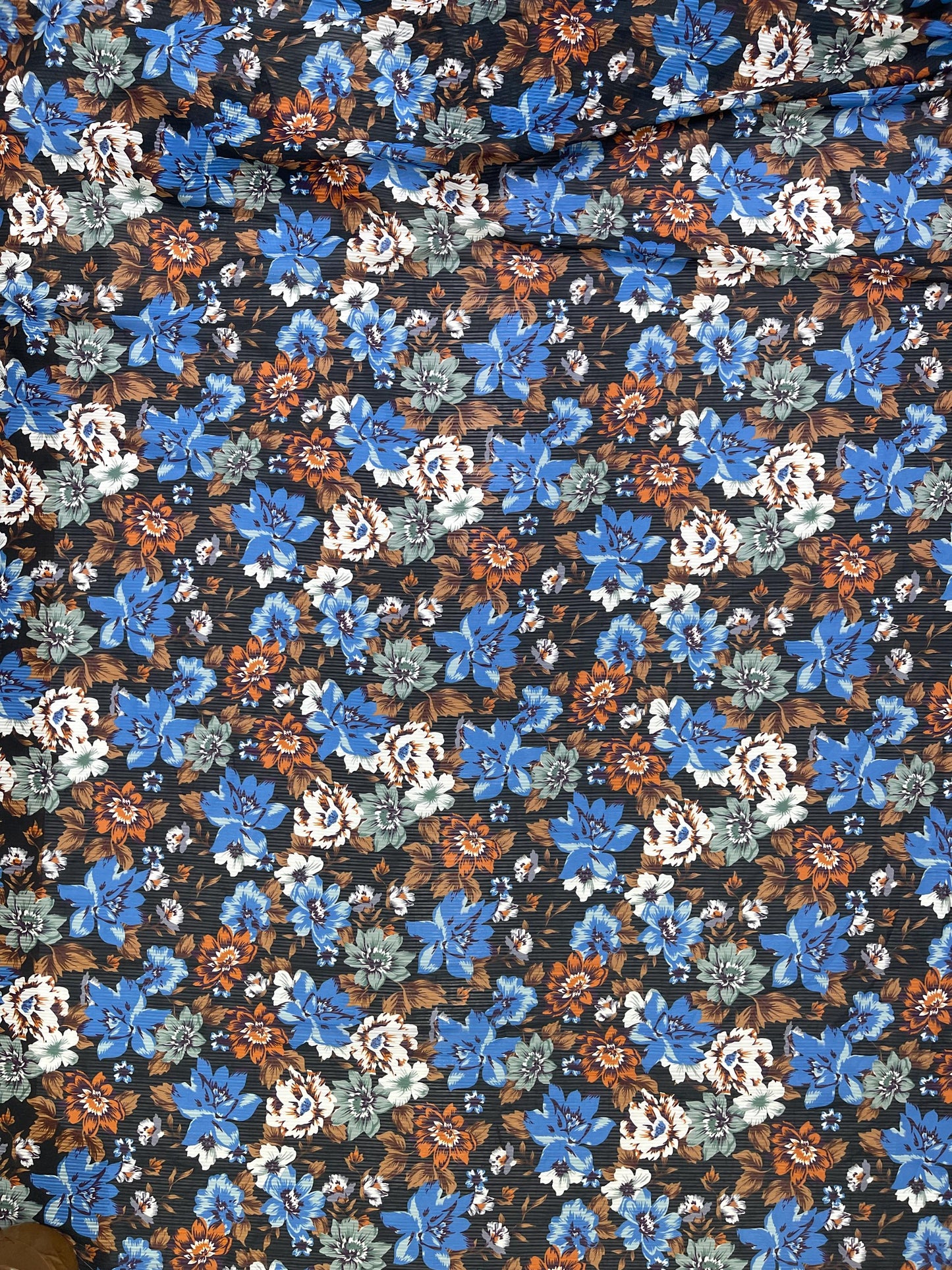Printed Georgette Polyester Fabric, Woven, 70 GSM, Breathable, 42" Wide, Per Yard, AYG-016, Floral Print