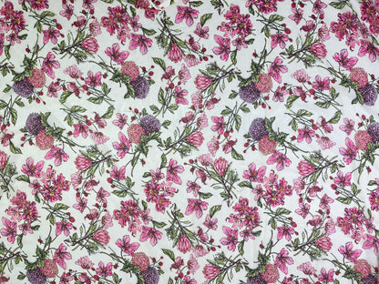 Printed Georgette Polyester Fabric, Woven, 70 GSM, Breathable, 42" Wide, Per Yard, AYG-078, Floral Print