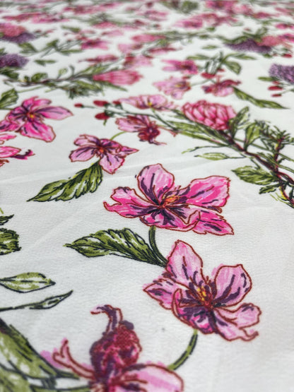 Printed Georgette Polyester Fabric, Woven, 70 GSM, Breathable, 42" Wide, Per Yard, AYG-078, Floral Print
