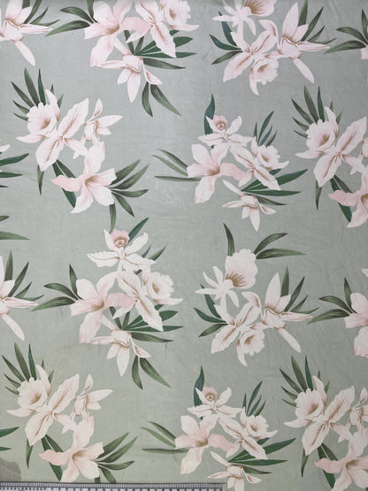 Printed Georgette Polyester Fabric, Woven, 70 GSM, Breathable, 42" Wide, Per Yard, AYG-060, Floral Print