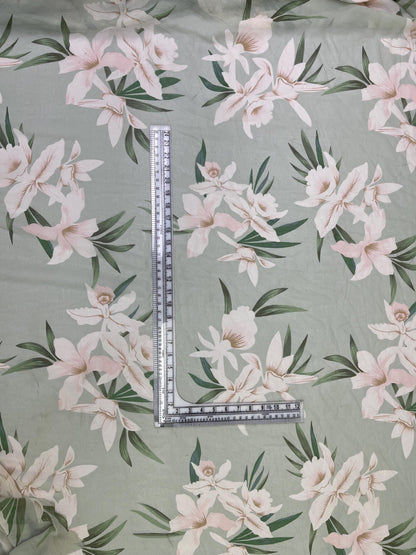 Printed Georgette Polyester Fabric, Woven, 70 GSM, Breathable, 42" Wide, Per Yard, AYG-060, Floral Print