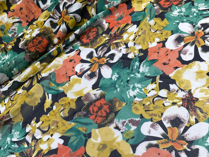 Printed Georgette Polyester Fabric, Woven, 70 GSM, Breathable, 42" Wide, Per Yard, AYG-072, Floral Print