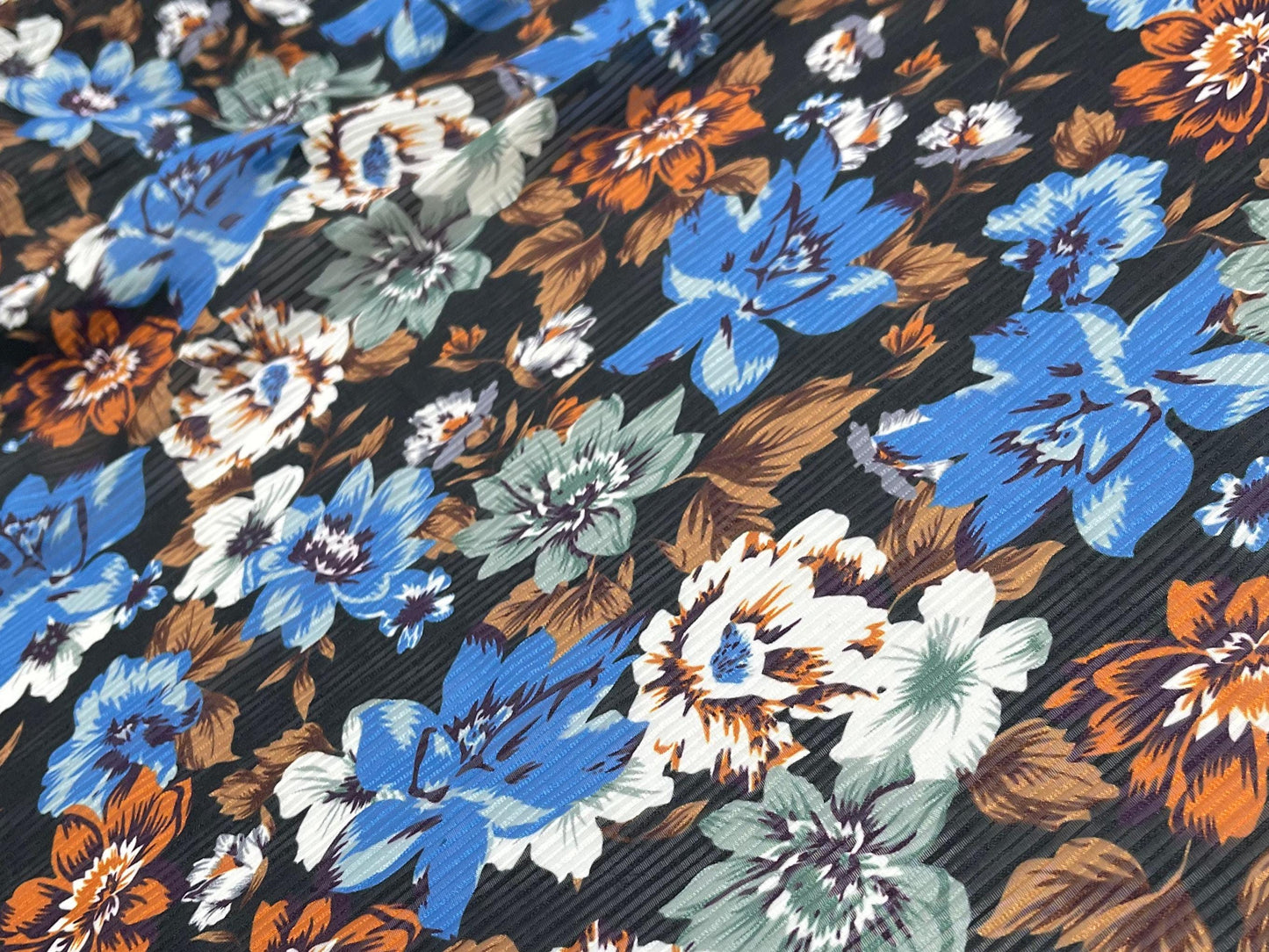 Printed Georgette Polyester Fabric, Woven, 70 GSM, Breathable, 42" Wide, Per Yard, AYG-016, Floral Print