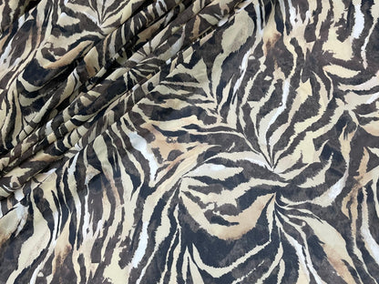 Printed Georgette Polyester Fabric, Woven, 70 GSM, Breathable, 42" Wide, Per Yard, AYG-049, Animal Print