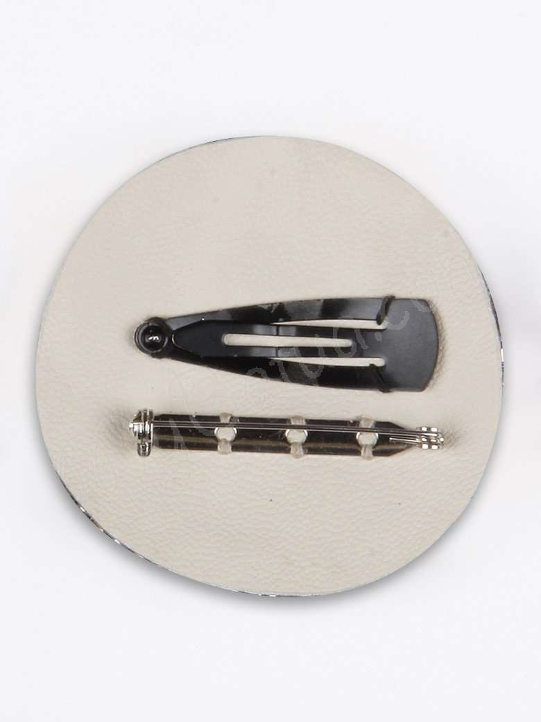 Metallic Hand Embroidered Brooch Pin Cum Clip