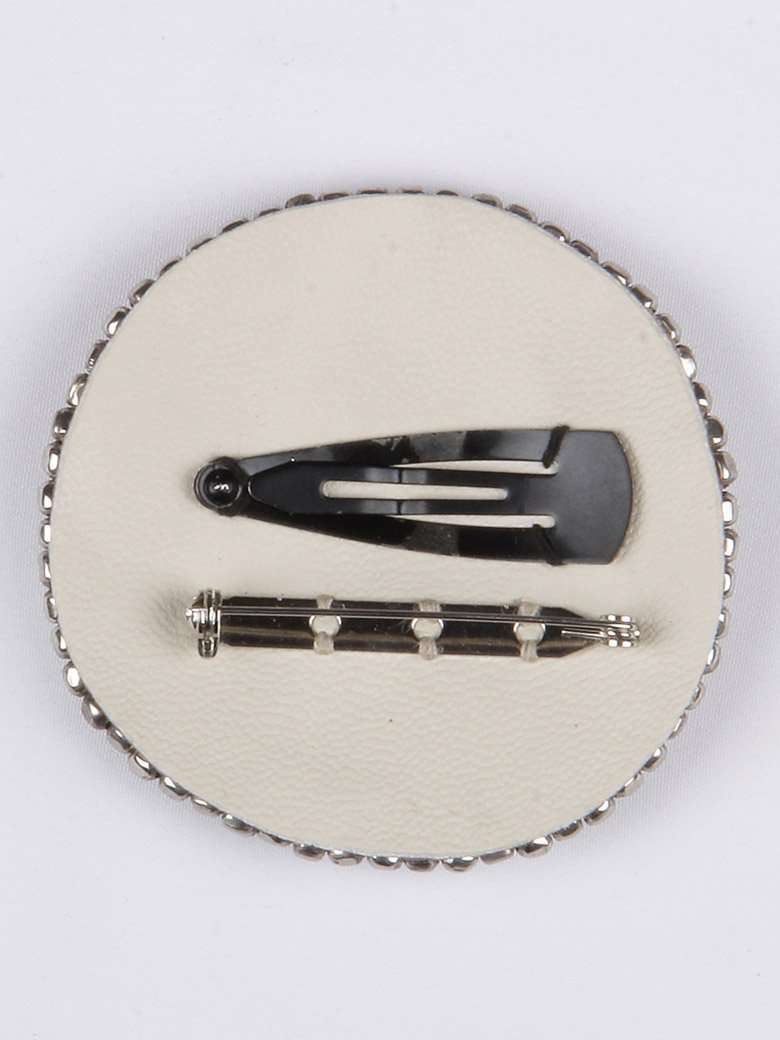 Round Metal Sequined Brooch Pin cum Clip