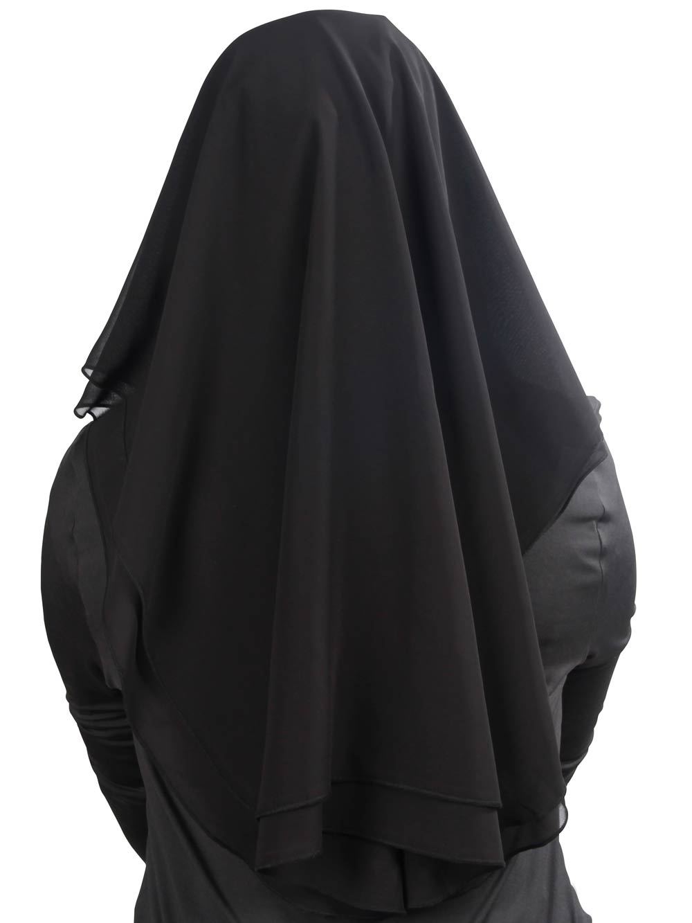 3 Layers Niqab In Black Georgette