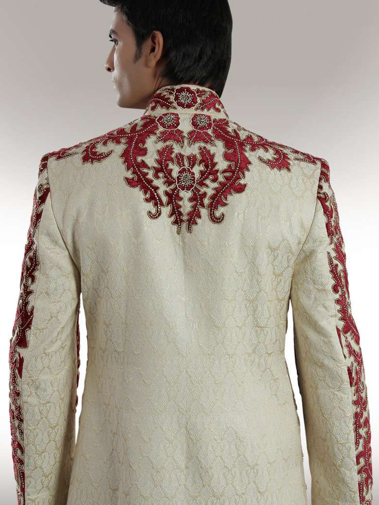 Designer Attractive Cream Sherwani