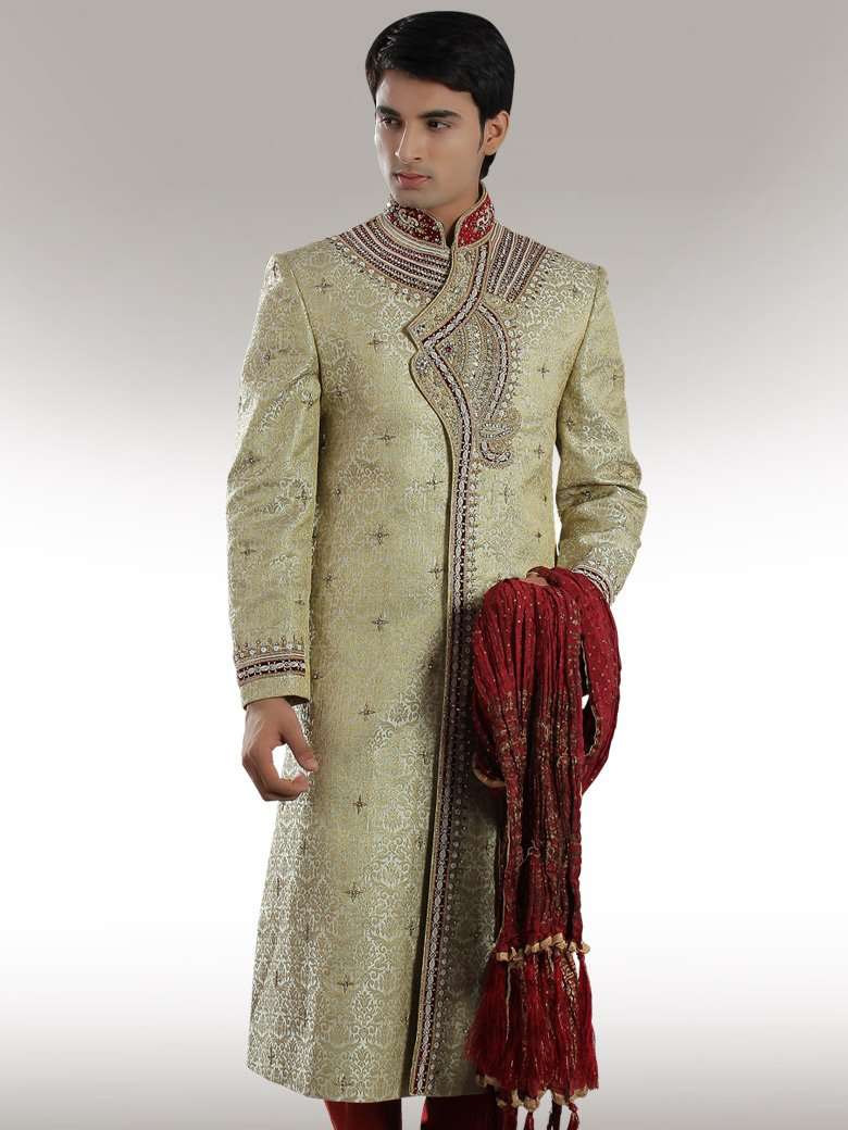 Umair Cream Sherwani