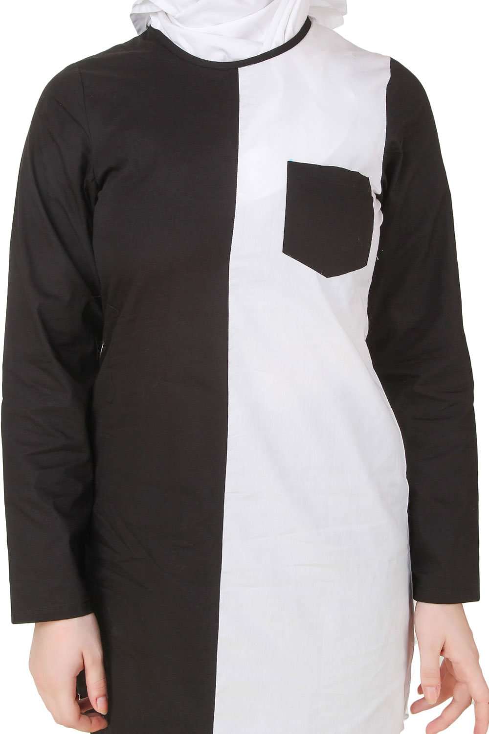 Nuzhah Black & White Cotton Tunic
