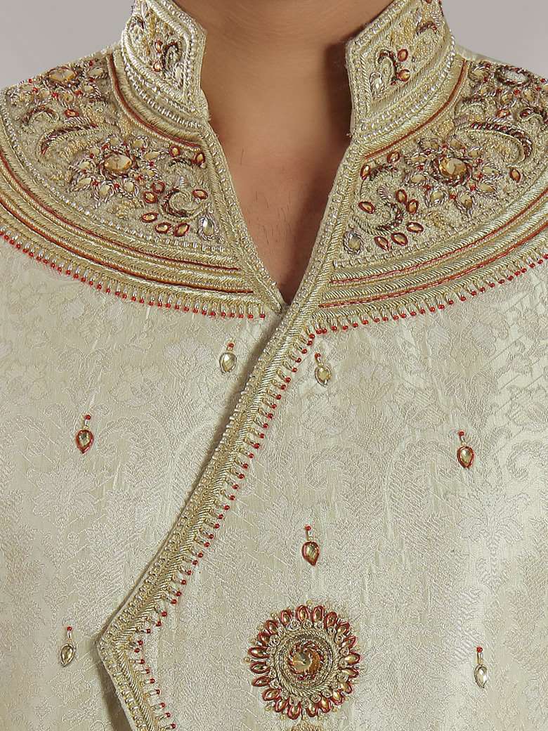 Designer Cream Sherwani