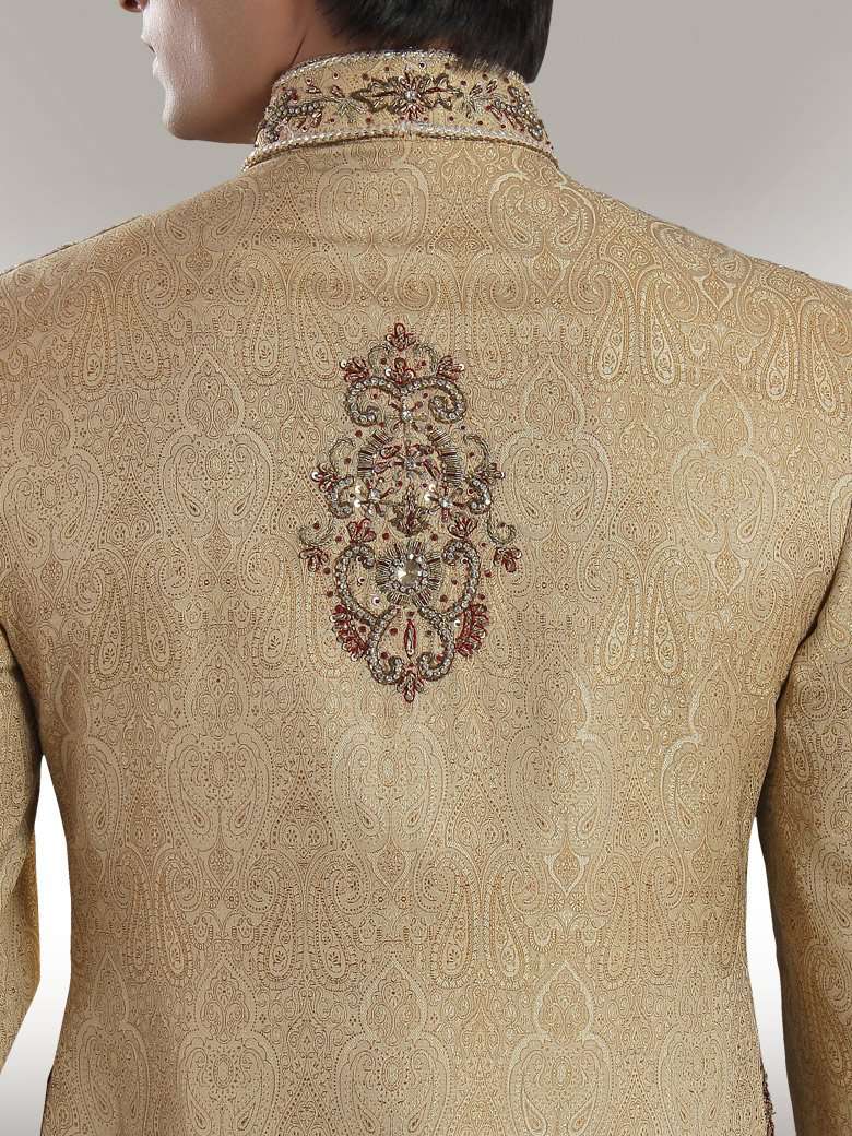 Elegant Velvet Neck Sherwani