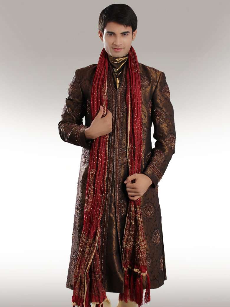 Jasmir Copper Brown Sherwani