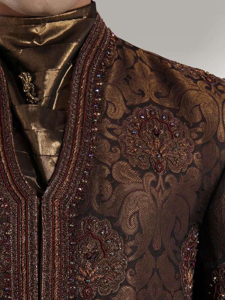 Jasmir Copper Brown Sherwani