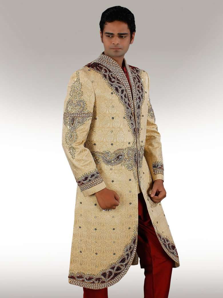 Mahir Velvet patch Embroidered Sherwani