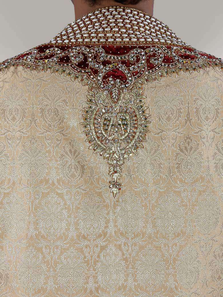 Mahir Velvet patch Embroidered Sherwani