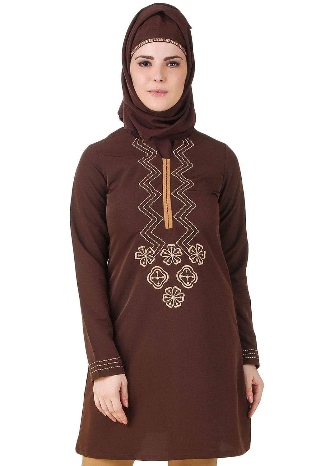 Hasna Brown Kashibo Tunic