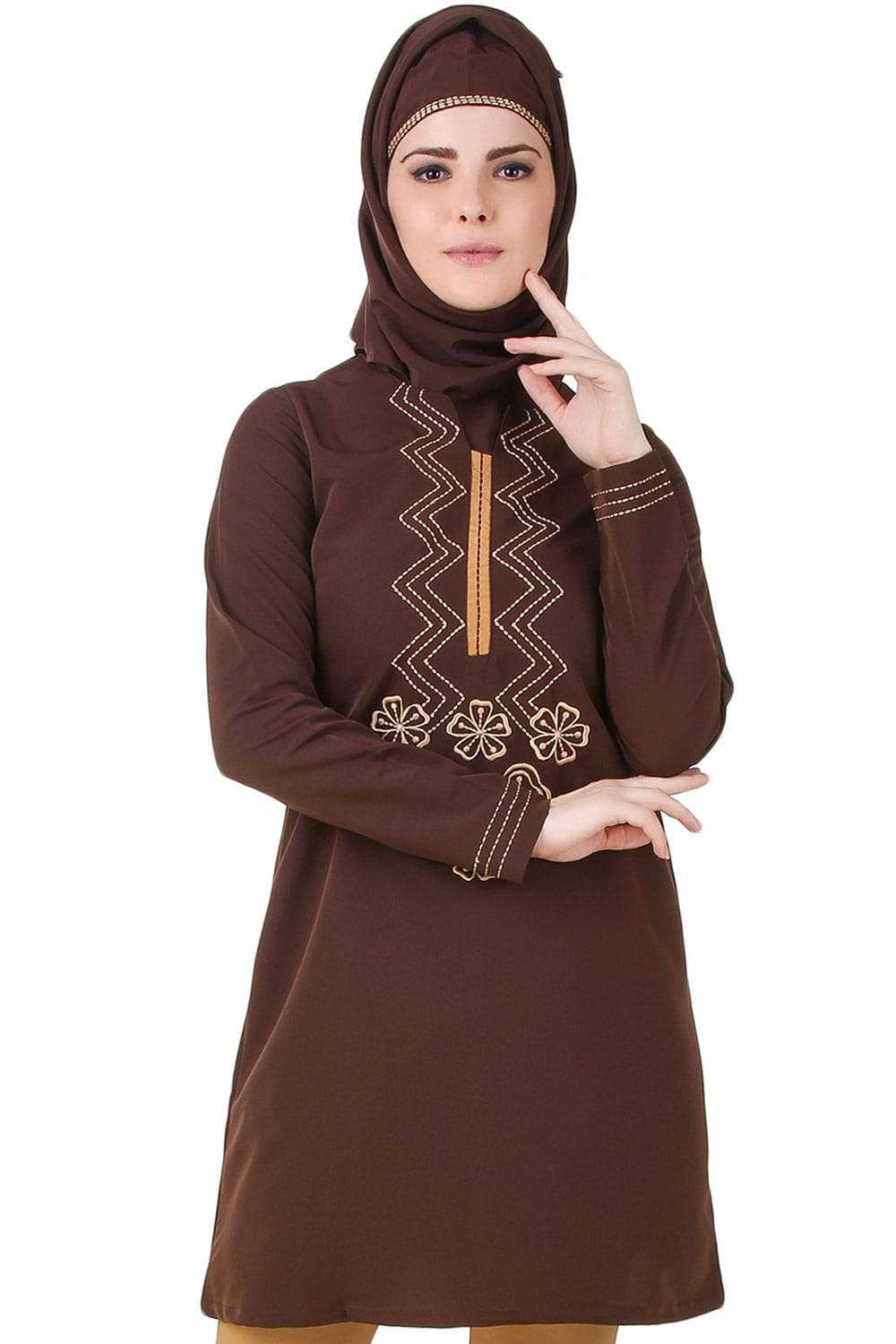 Hasna Brown Kashibo Tunic