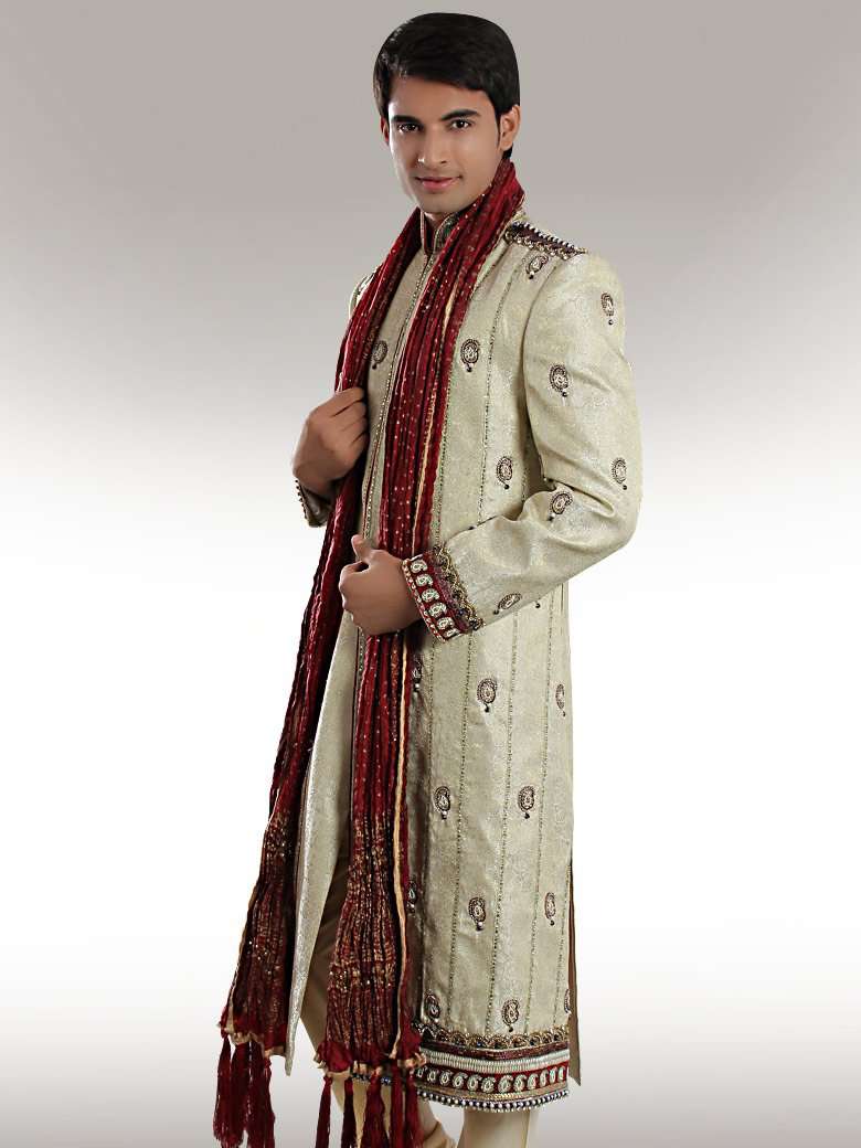 Atif Wedding Cream Sherwani