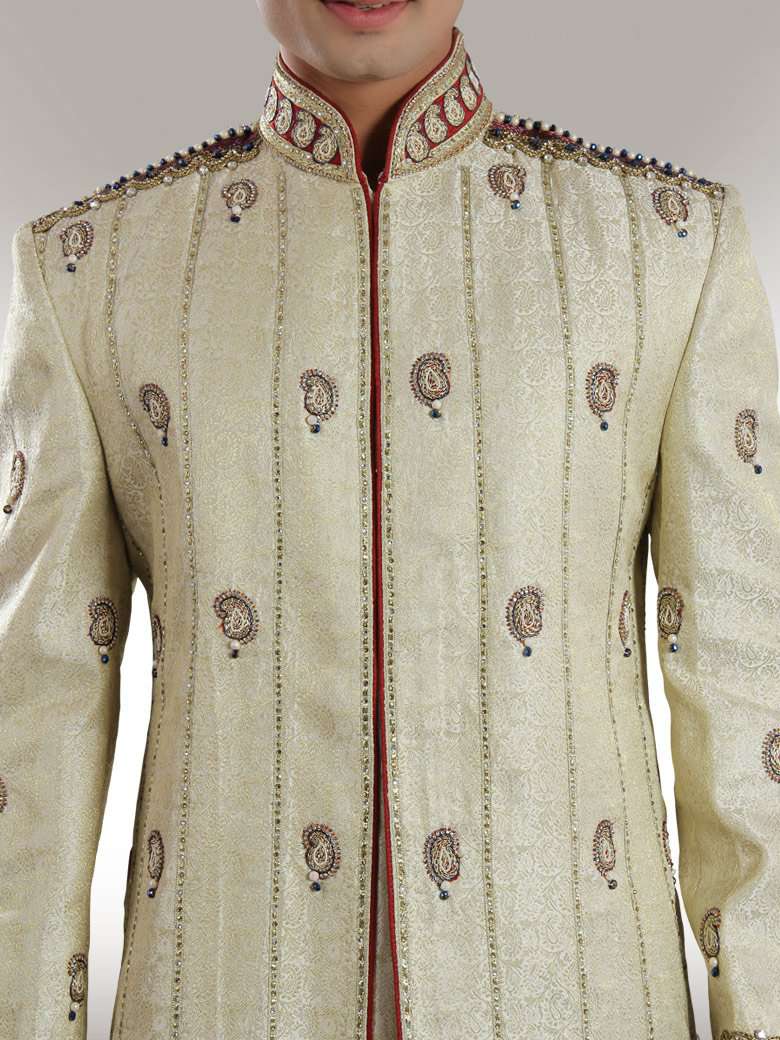 Atif Wedding Cream Sherwani