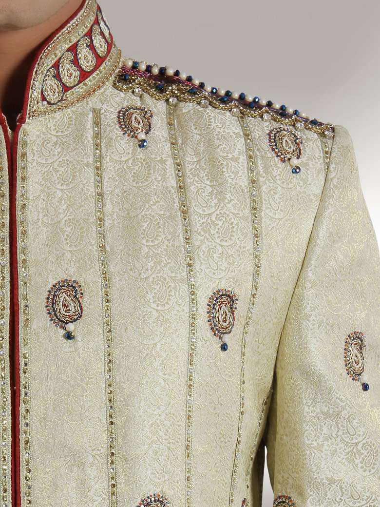 Atif Wedding Cream Sherwani