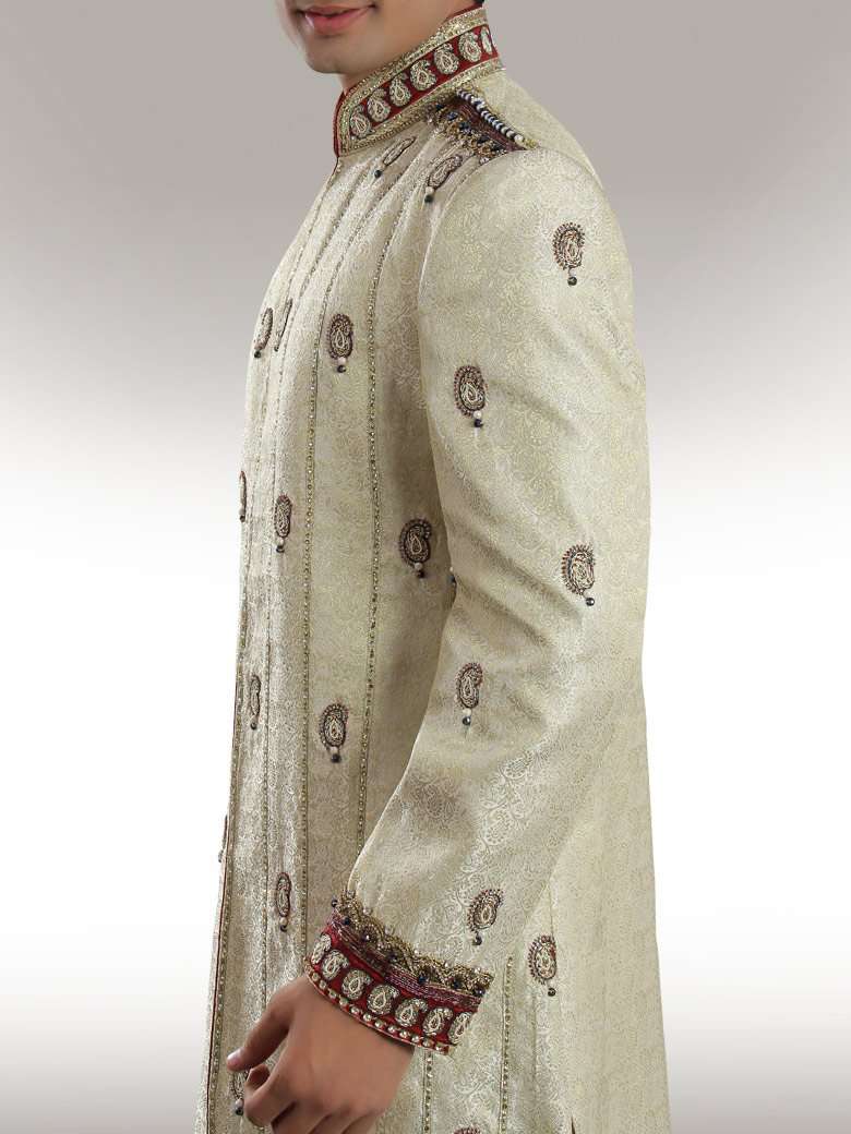 Atif Wedding Cream Sherwani