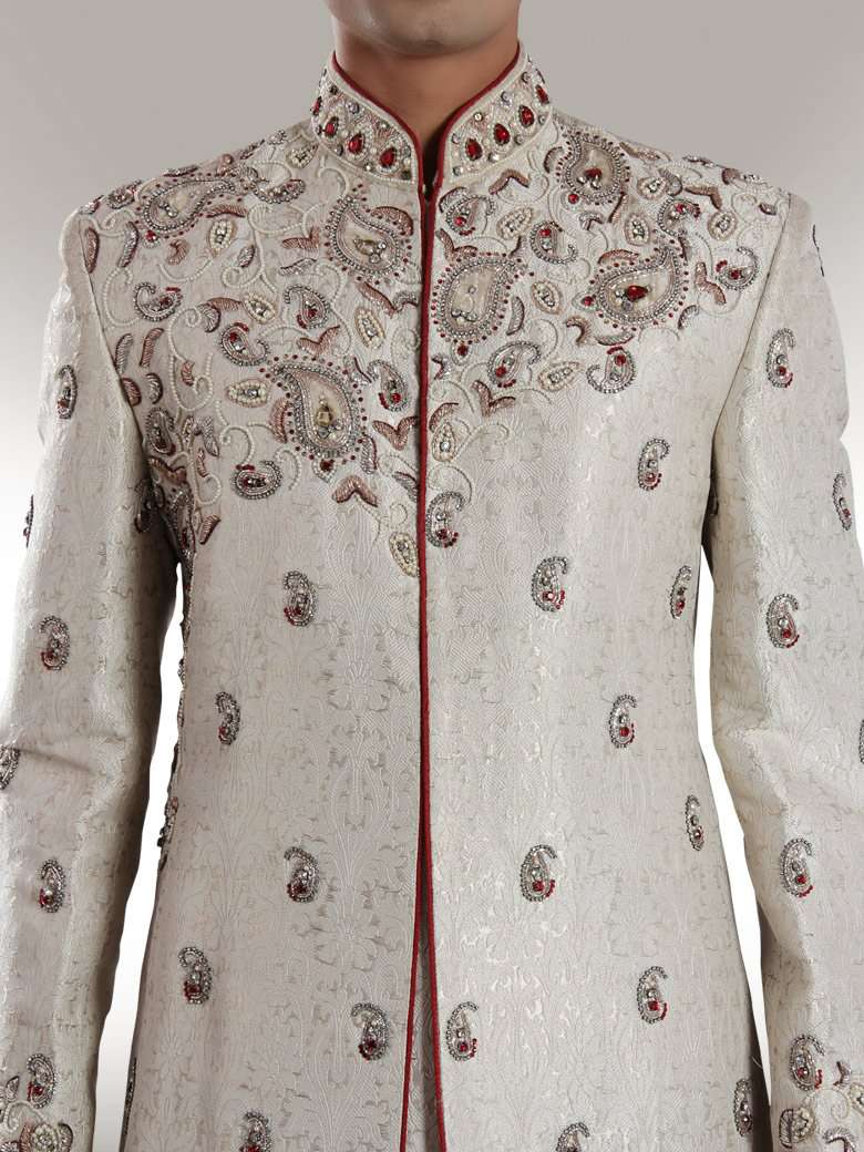 Anwar Smart Look Cream Sherwani