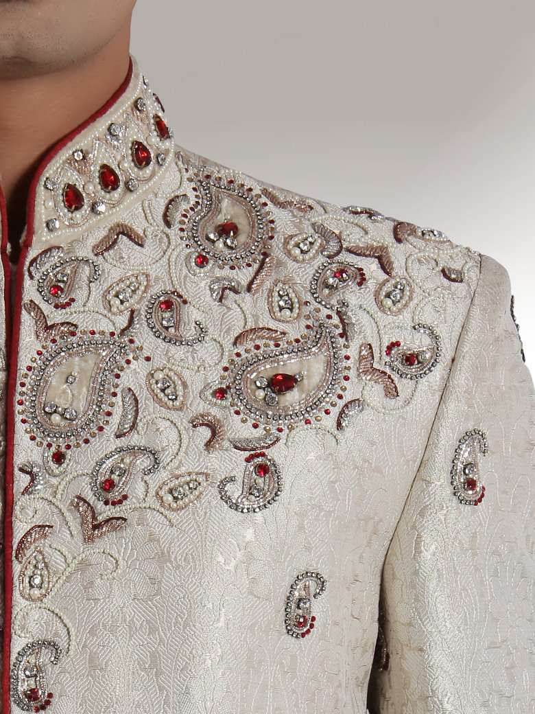 Anwar Smart Look Cream Sherwani