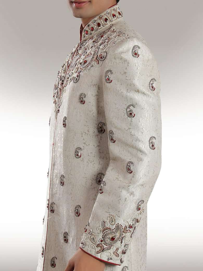 Anwar Smart Look Cream Sherwani