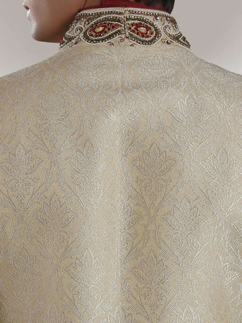 Shazad Cream Sherwani with Antique Work