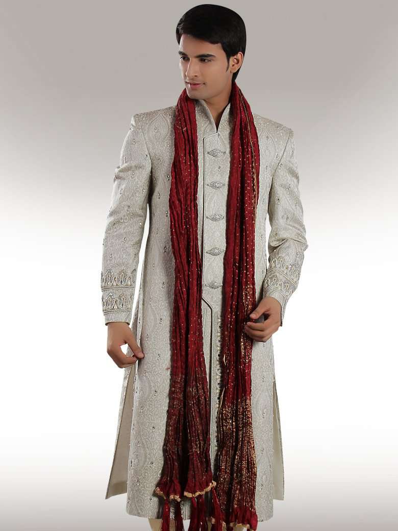 Classic Groom off white Sherwani